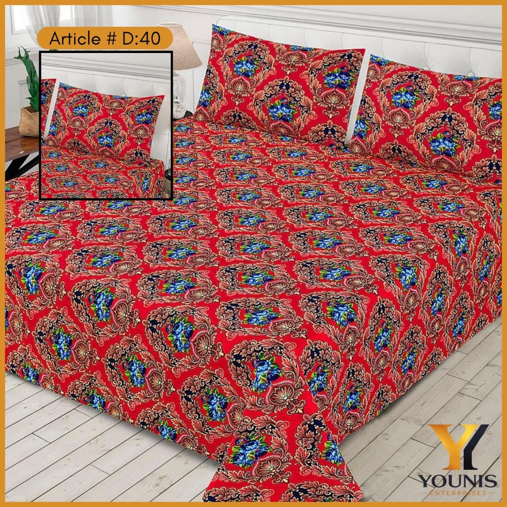 Multicolor Mughal Art Bedsheet – Article D40 - Colorful Luxury for Your Home
