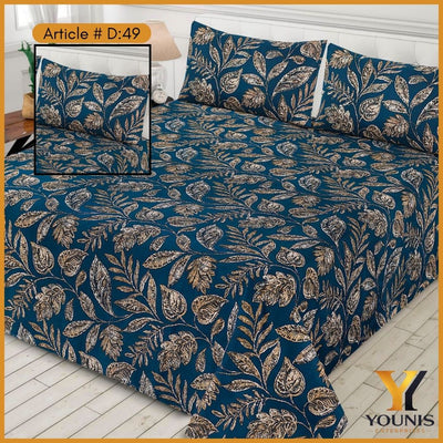 Royal Teal Botanical Bedsheet - Article # D:49 - Refresh Your Bedroom