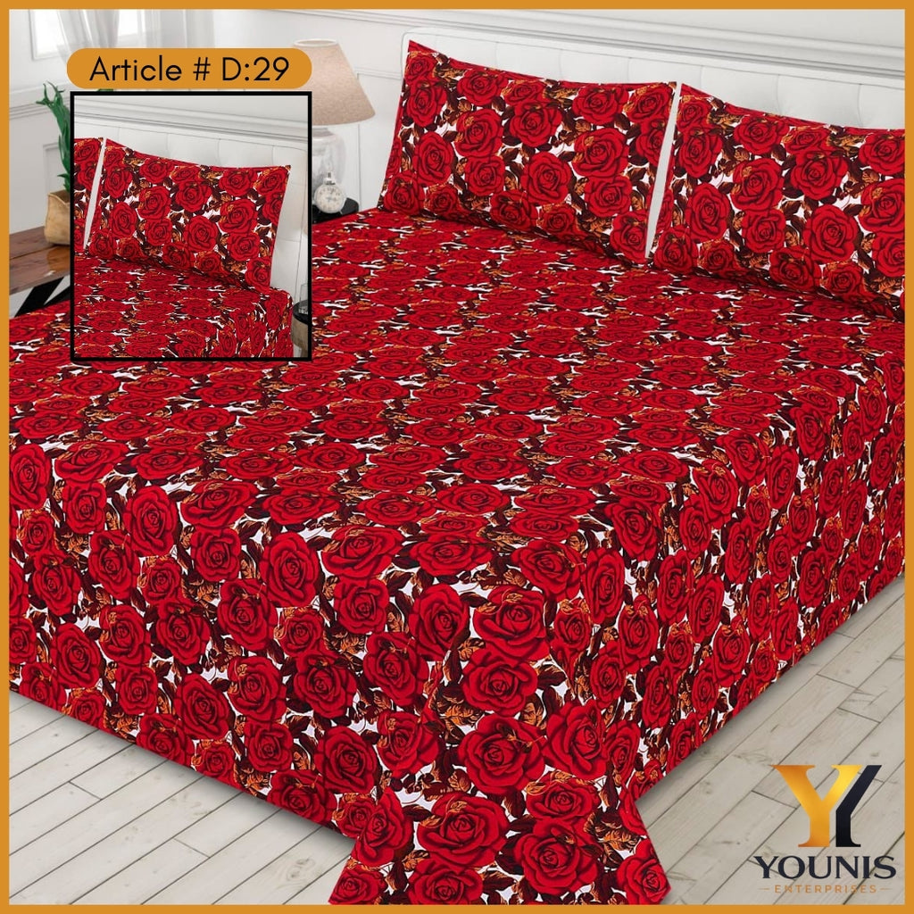Red Rose Garden Bedsheet – Article D29 - Bring Warmth to Your Bedroom