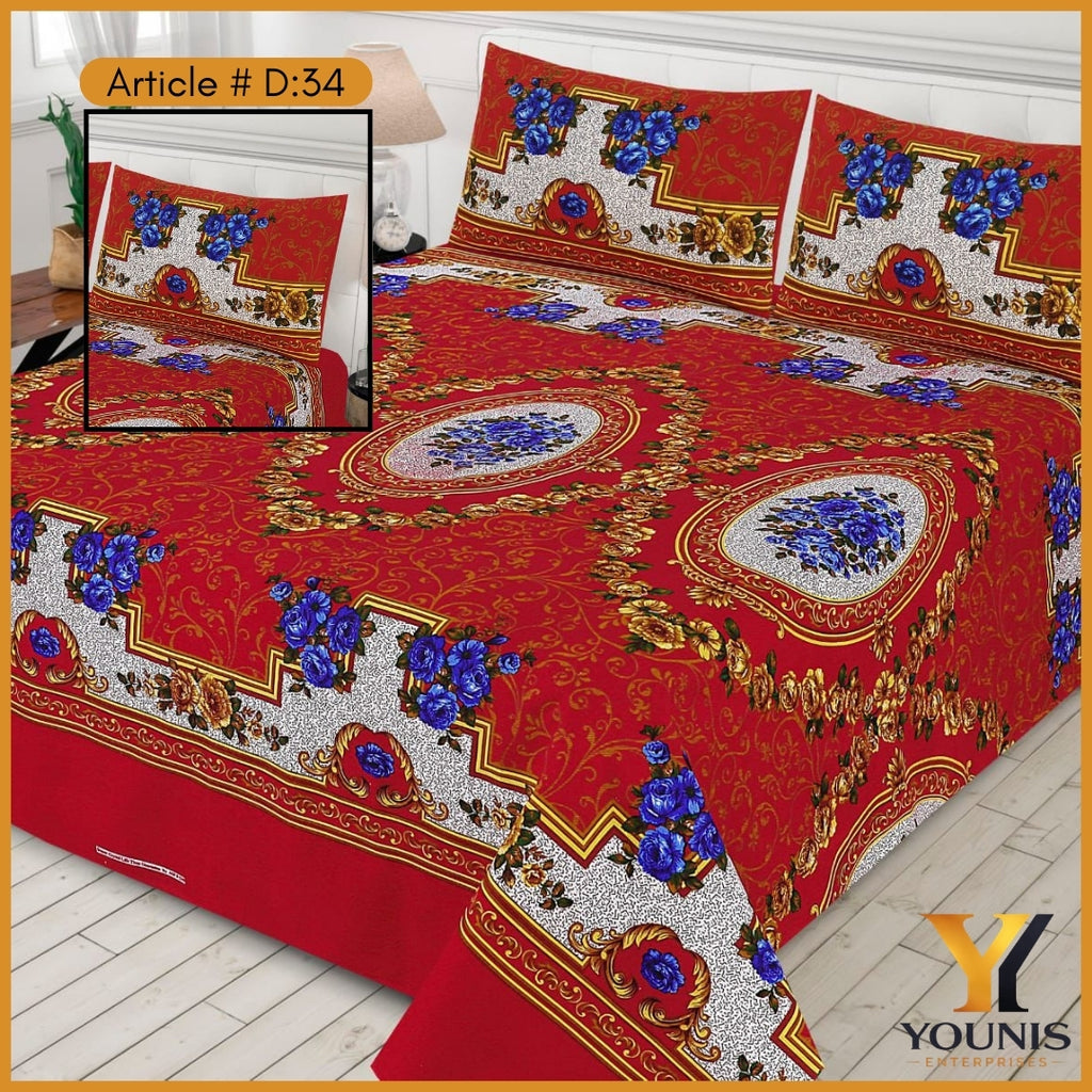 Royal Red Traditional Bedsheet – Article D34 - Rich Culture in Every Thread