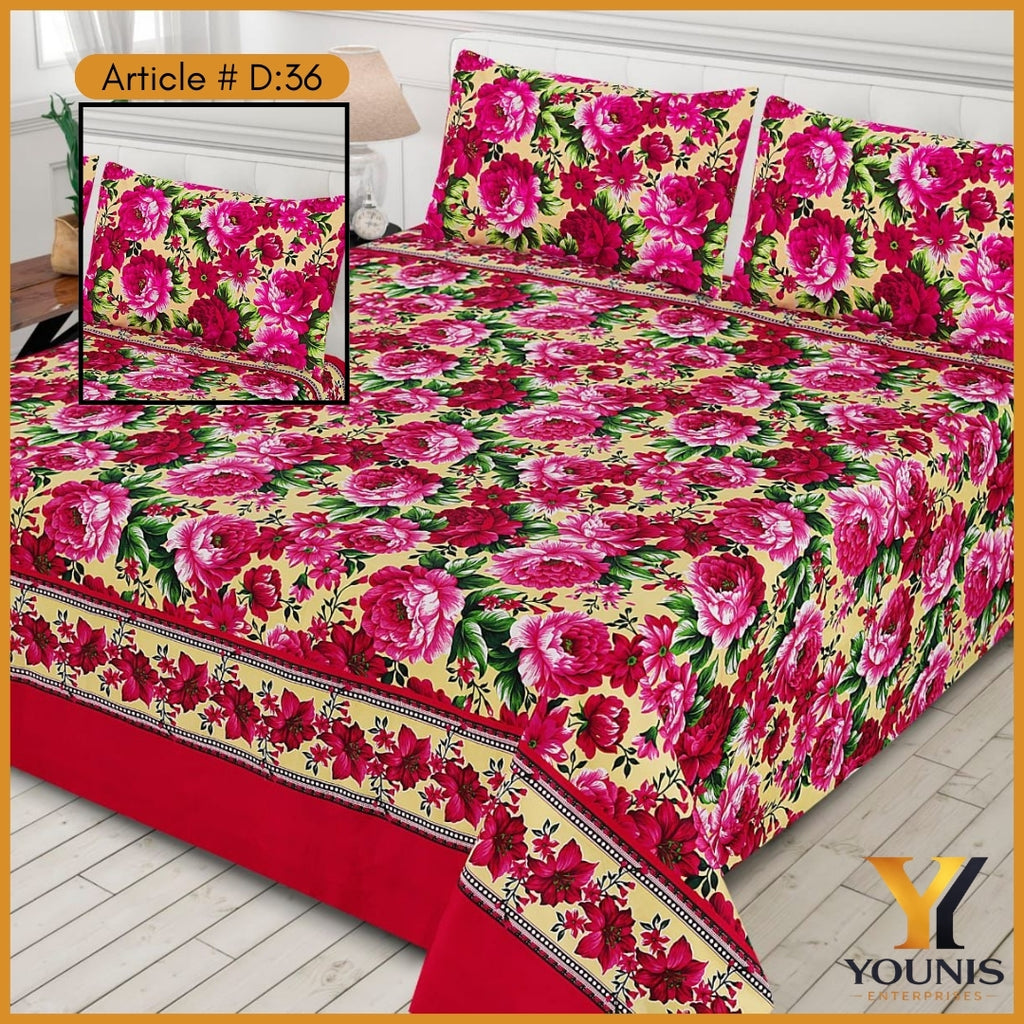 Pink Garden Floral Bedsheet – Article D36 - Brighten Your Bedroom
