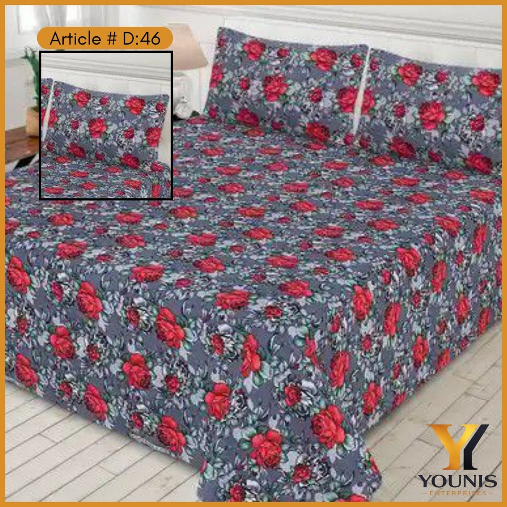 Grey Rose Classic Bedsheet – Article D46 - Soft Comfort Every Night