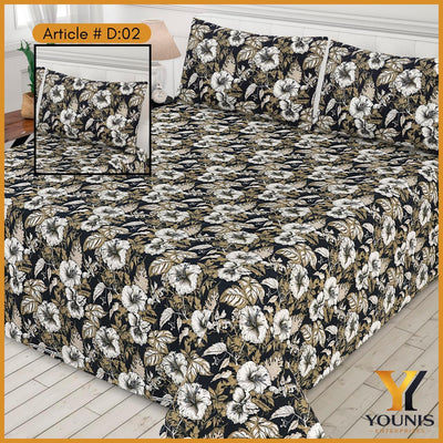 Classic Floral Cream Bedsheet – Article D02 - Perfect Blend of Comfort & Style