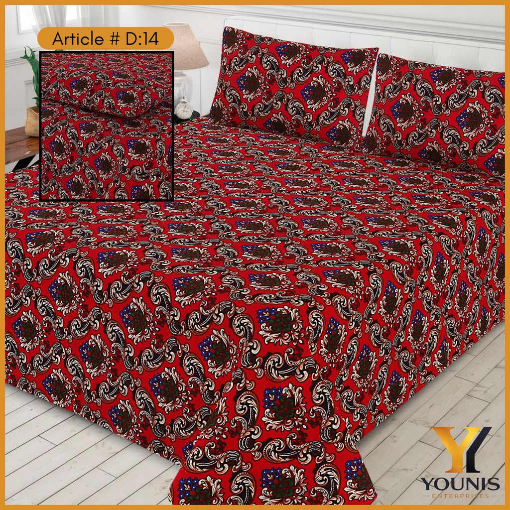 Red Mughal Pattern Bedsheet – Article D14 - Royal Look for Your Bed