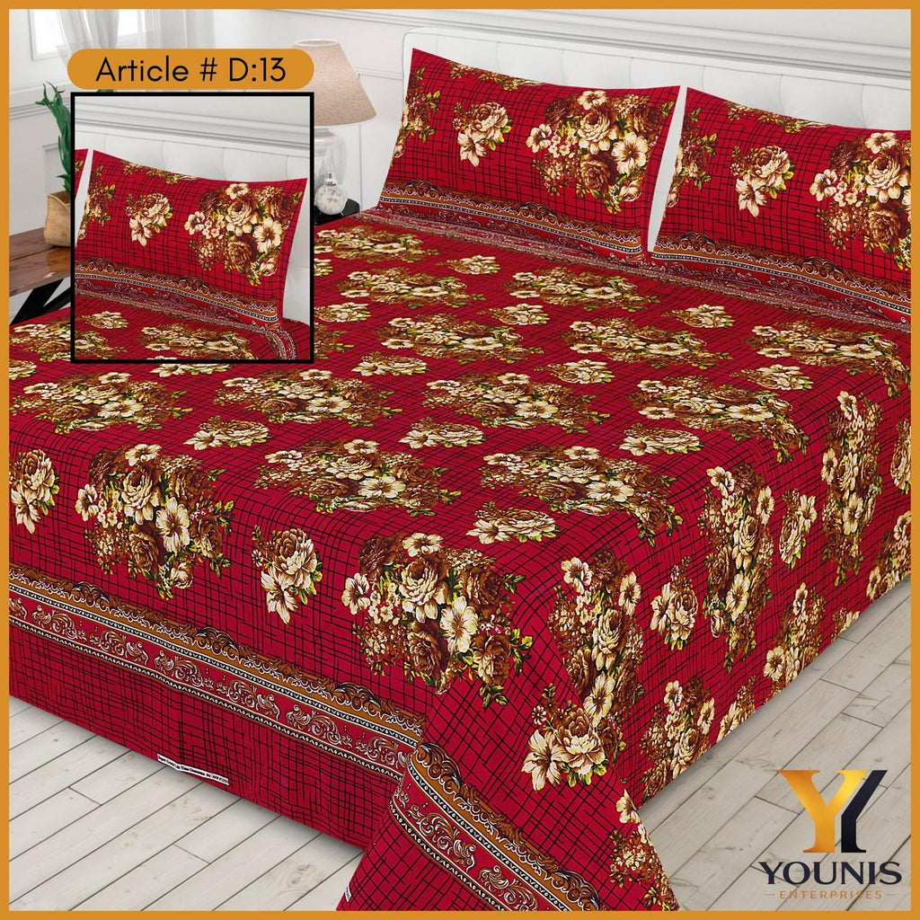 Red Classic Floral Bedsheet – Article D13 - Simple, Elegant & Comfortable