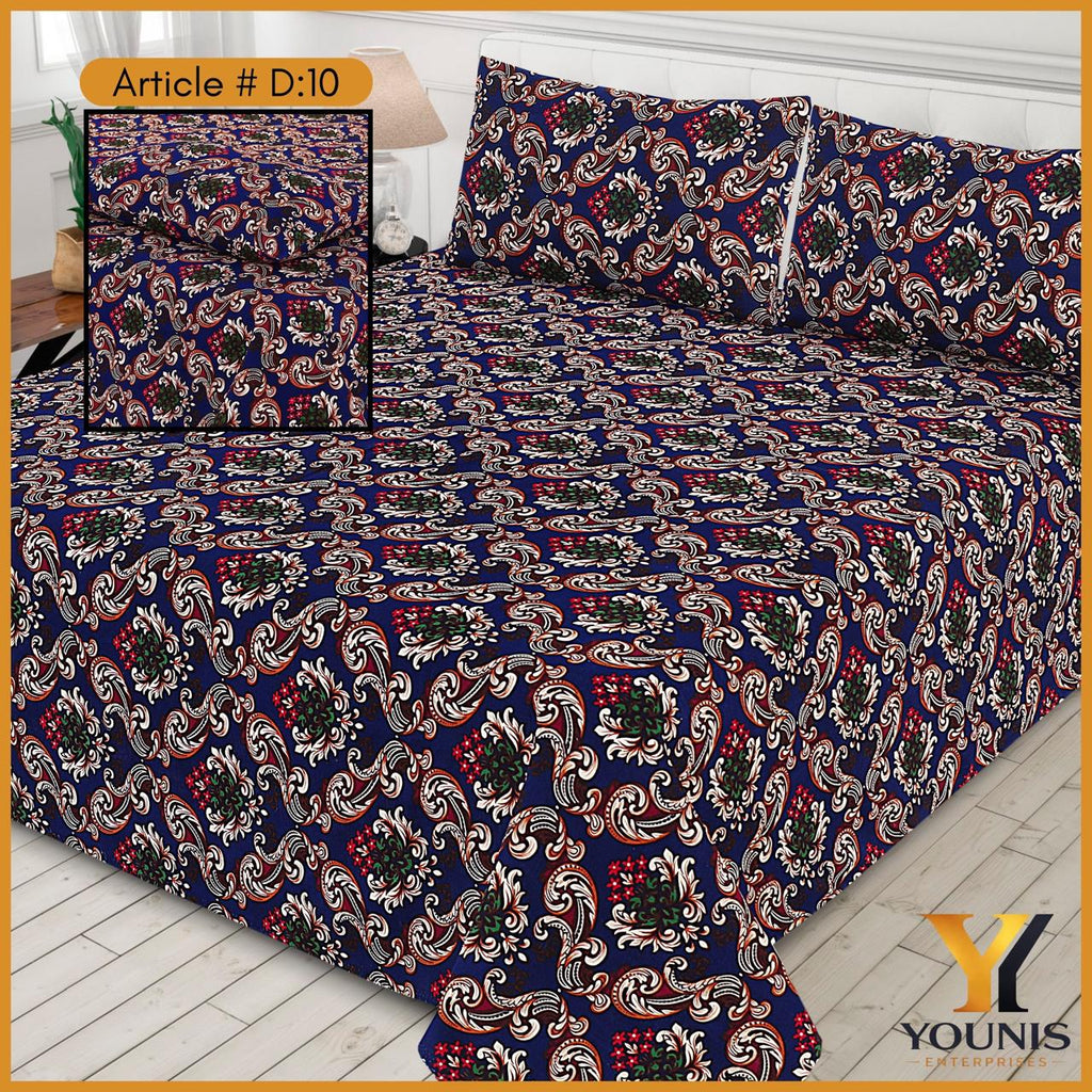 Navy Paisley Premium Bedsheet – Article D10 - A Touch of Timeless Elegance