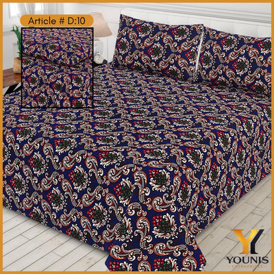 Navy Paisley Premium Bedsheet – Article D10 - A Touch of Timeless Elegance